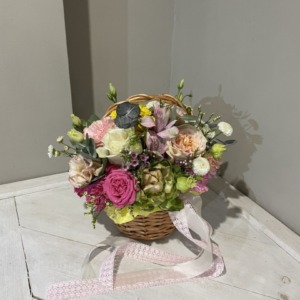 Корзина цветочный микс S