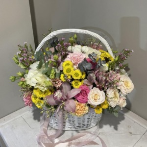 Корзина цветочный микс L